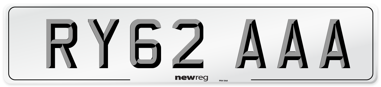 RY62 AAA Number Plate from New Reg